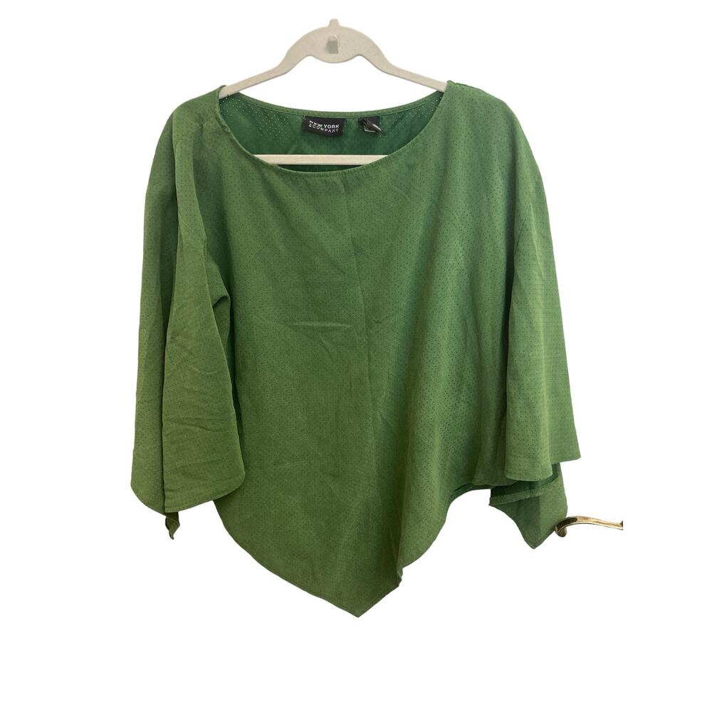 New York & Co. Micro Suede Perforated Top‎ with Dolman Sleeves Size XL